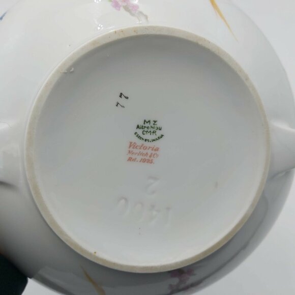 Victoria Moritz Zdekauer Altrohlau Czechoslovakia Porcelain Floral Serving Bowl - Picture 9 of 14